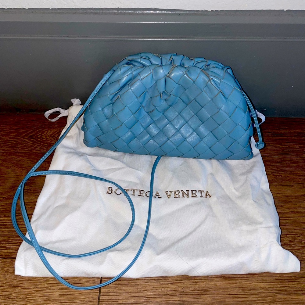 Blue leather clutch/bag
